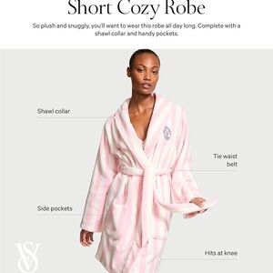 Victoria's Secret Pink and White Striped Robe